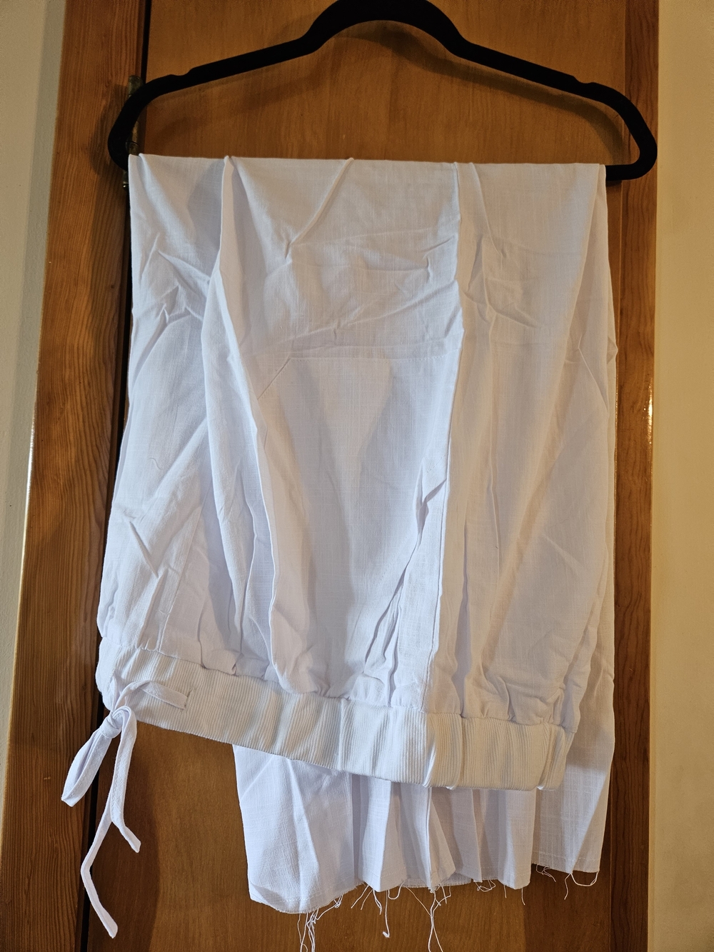 White Cotton Drawstring Skirt